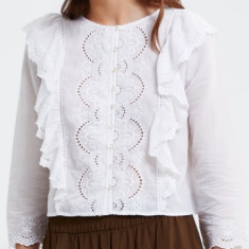 ZARA Romantic Ruffle blouse NWT